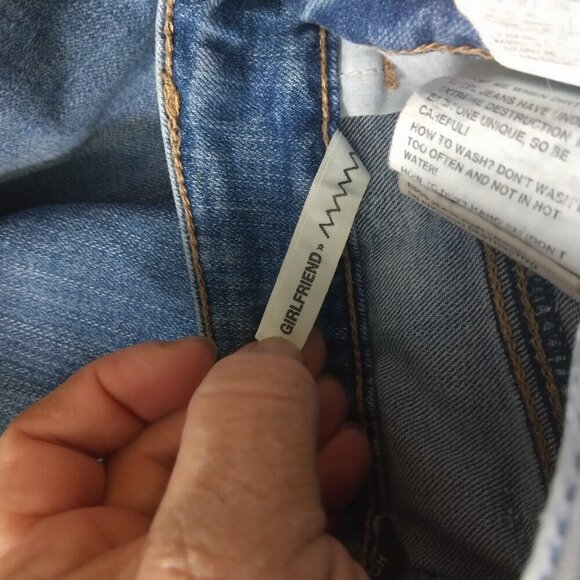 Garage Women's Size 0 Girlfriend Distressed Destroyed Blue Denim Jeans - Picture 5 of 6